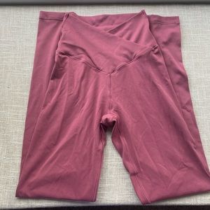 aerie offline pink crossover leggings size xs